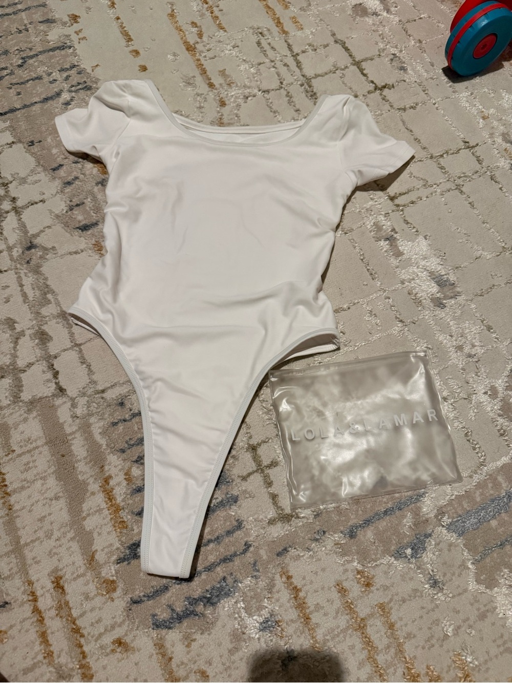 White thong one-Piece Leotard/ bathing suit